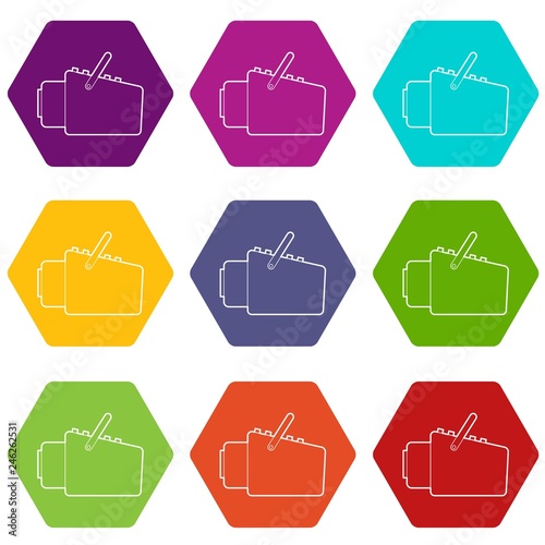 Medical scanner icons 9 set coloful isolated on white for web