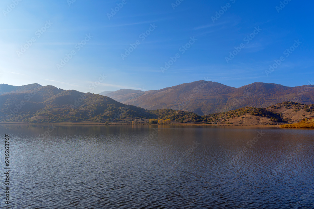 Lake Zazari with a background of the mountains