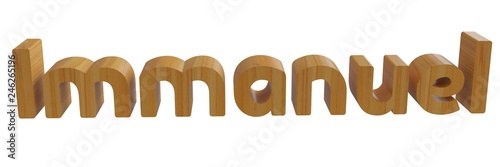 Schilderij op canvas immanuel in 3d name with wooden texture isolated