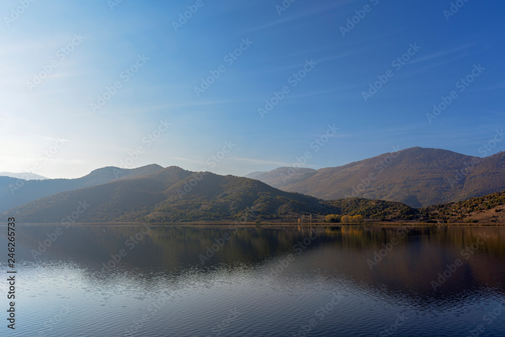 Lake Zazari with a background of the mountains