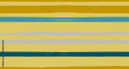 Brown, Gray, Green Vector Seamless Summer Pattern Narrow Sailor Stripes. Trendy Textured Horizontal Hipster Lines, Paintbrush Male Fabric Design. Vector Watercolor Seamless Stripes Track Background.