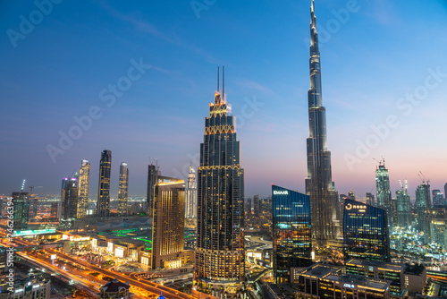 Dubai dowtown skyscrapers, United arabic emirates photo