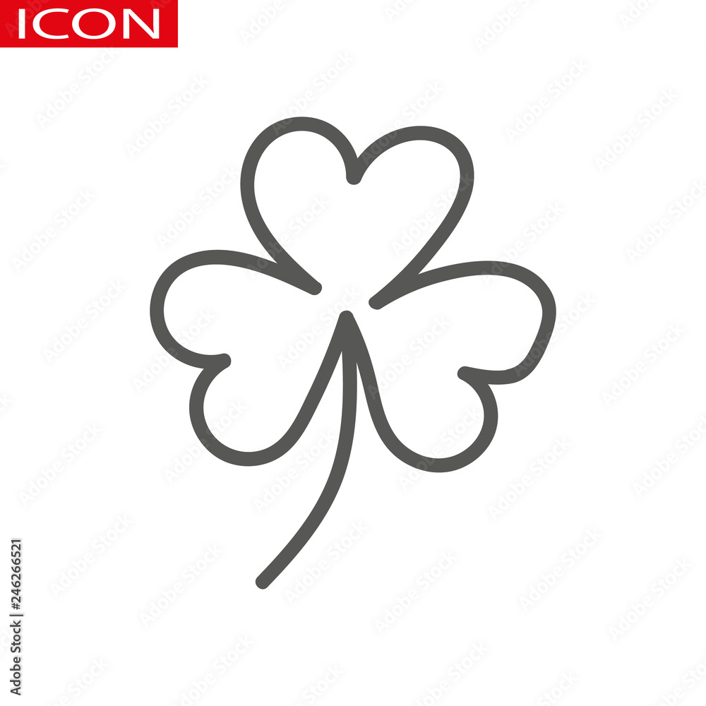 Clover icon, St Patricks Day symbol, outline design template, four leaf, vector illustration Clover icon, St Patricks Day symbol, outline design template, four leaf, vector illustration