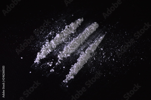 Lines of drug, cocaine