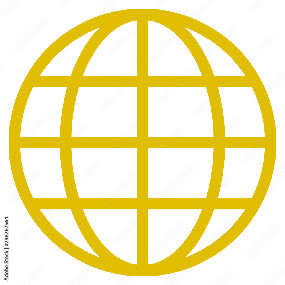 Globe symbol icon - red simple, isolated - vector Globe symbol icon - red simple, isolated - vector