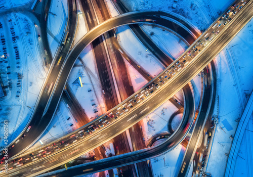 Aerial view of road in the ...