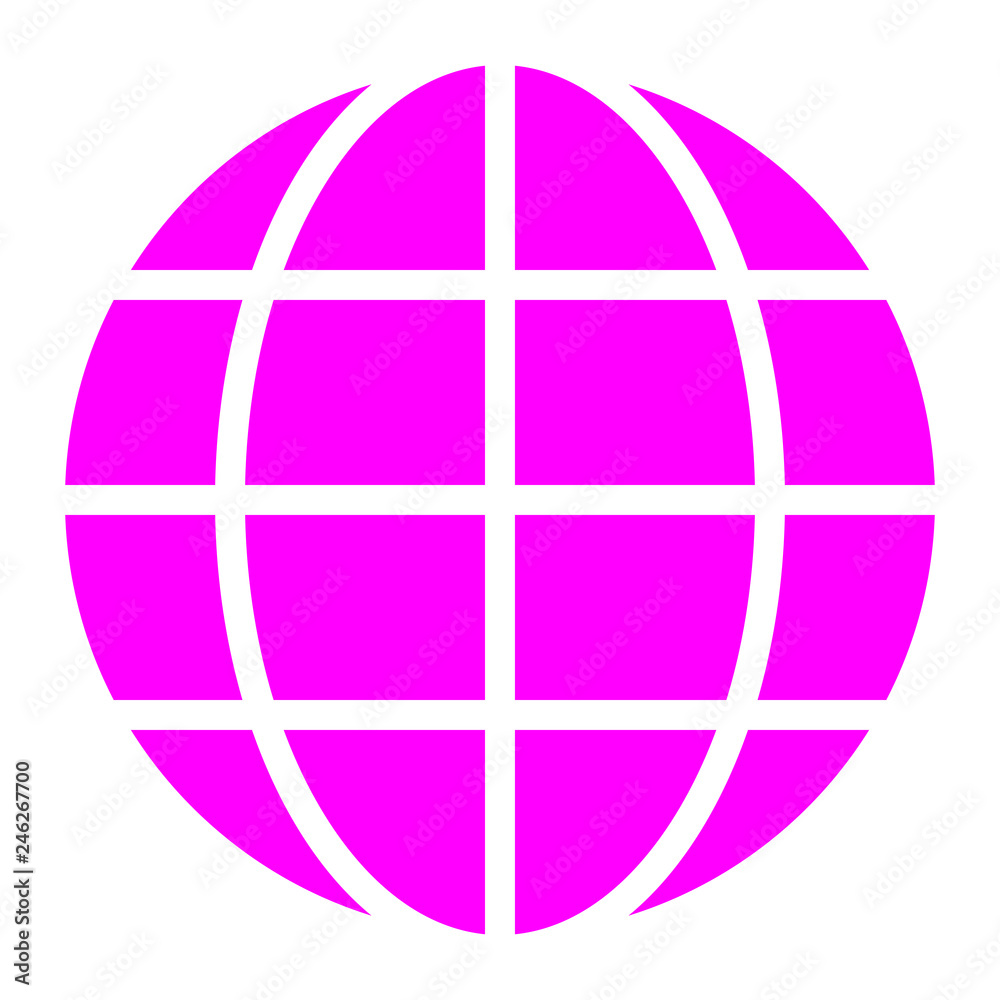 Globe symbol icon - purple simple, isolated - vector Globe symbol icon - purple simple, isolated - vector
