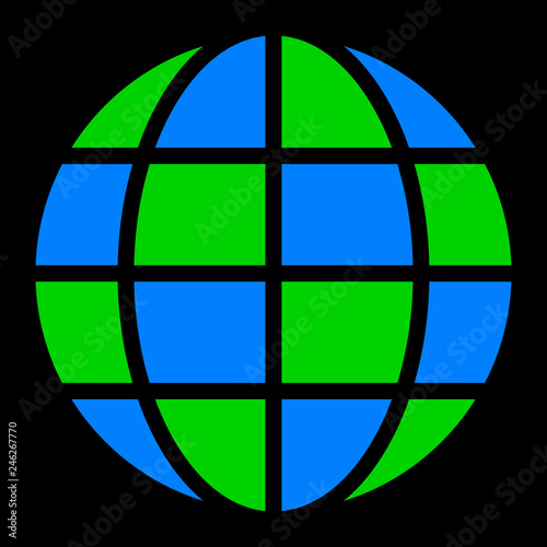 Globe symbol icon - Earth simple, isolated - vector