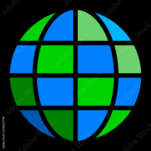 Globe symbol icon - Earth simple, isolated - vector