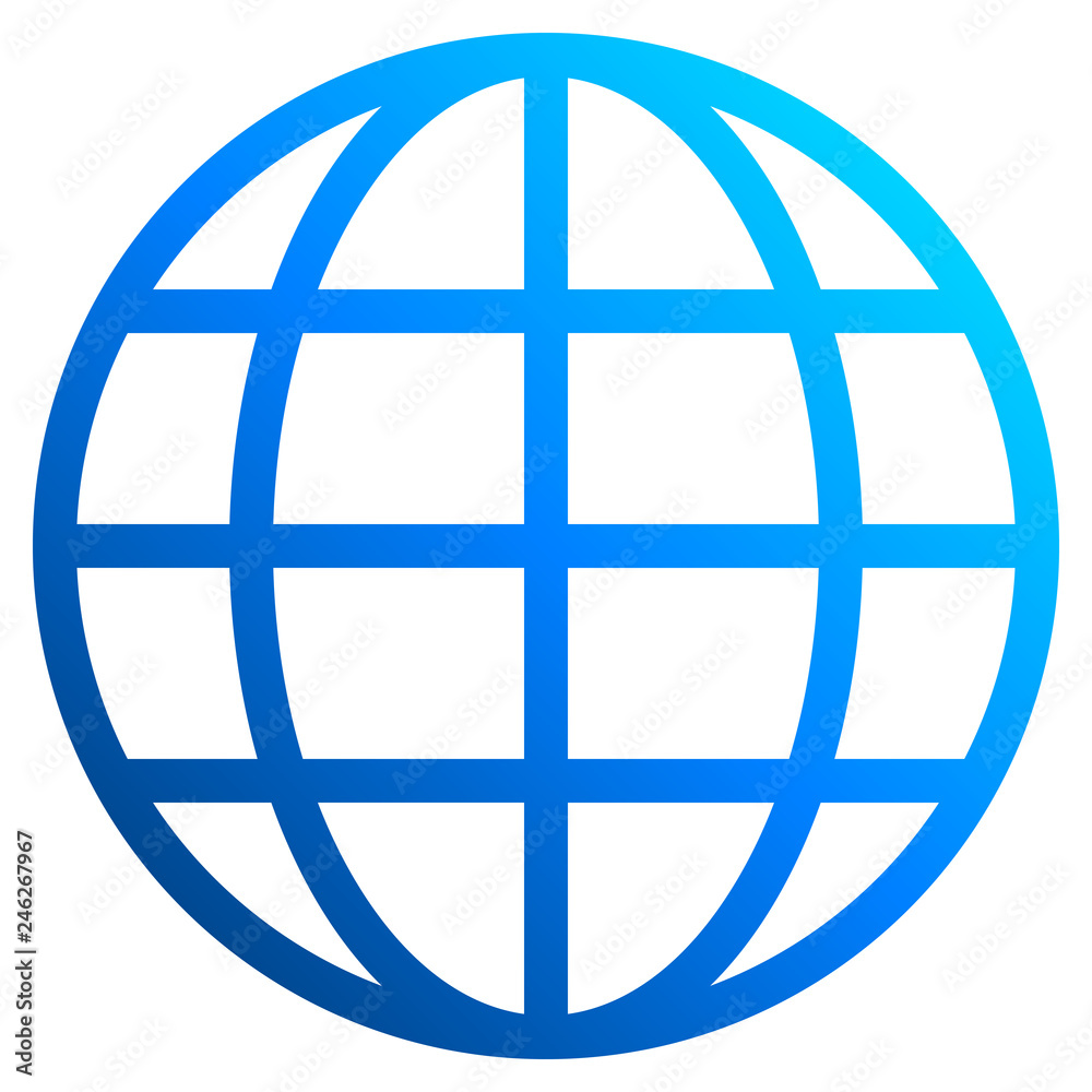 Globe symbol icon - blue gradient, isolated - vector Globe symbol icon - blue gradient, isolated - vector