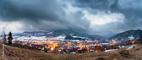 Fototapeta Naklejka Na Ścianę i Meble -  Storm clouds over mountain range panorama