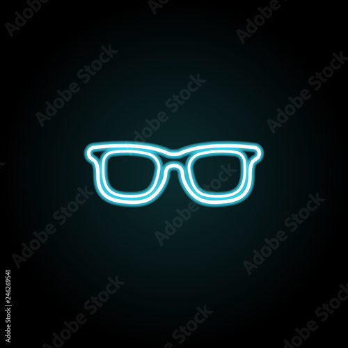 Sunglasses icon in neon style. Simple thin line, outline vector of Summer icons for UI and UX, website or mobile application