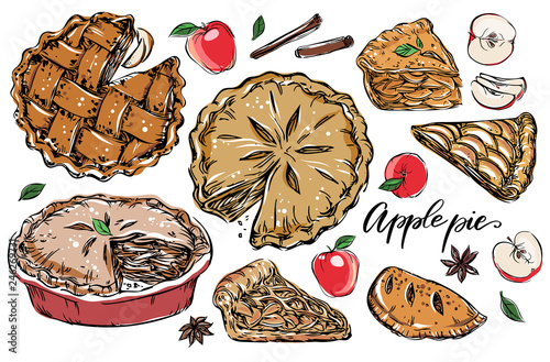 Hand drawn bakery clip art set