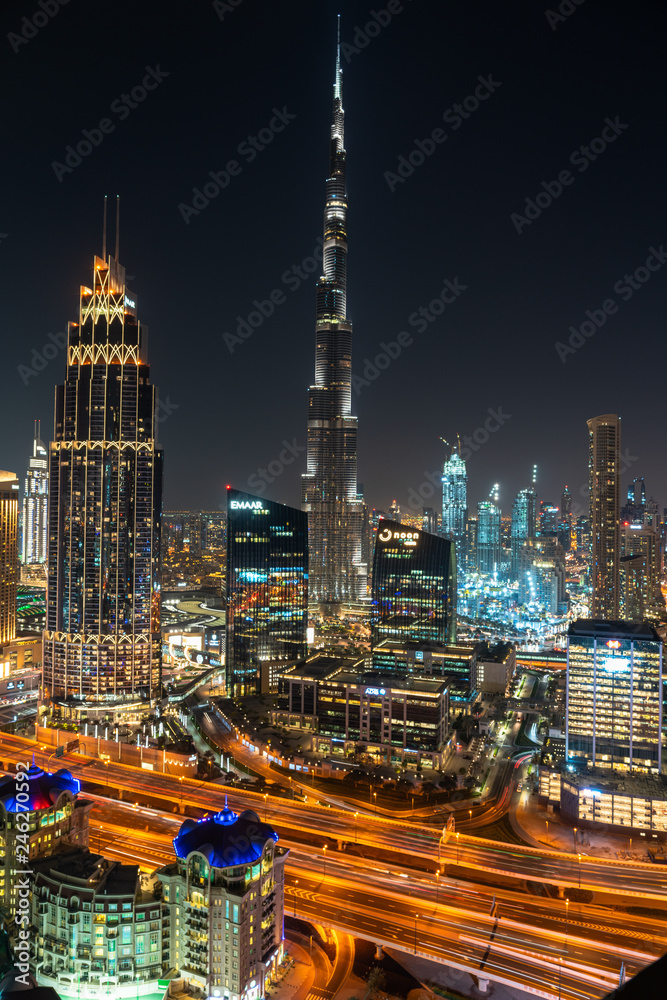 Obraz premium Dubai dowtown skyscrapers, United arabic emirates