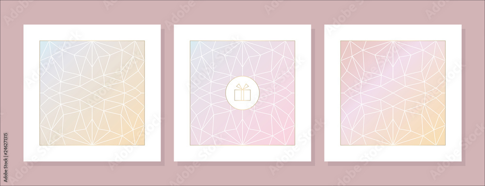 Elegant light Pink Background. Gold Foil Elements. Romantic promotion Сard, Flyer, Banner. Vector.