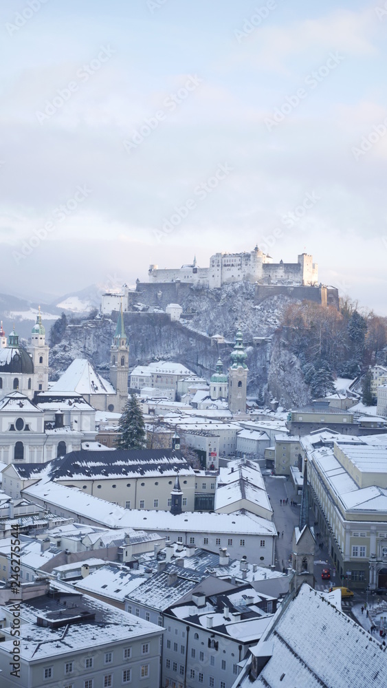 Obraz premium View of a cold Salzburg.