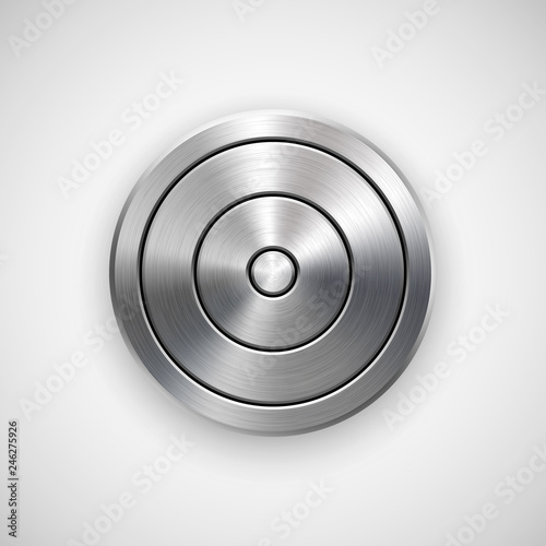 Abstract Technology Circle Geometric Metal Badge Template