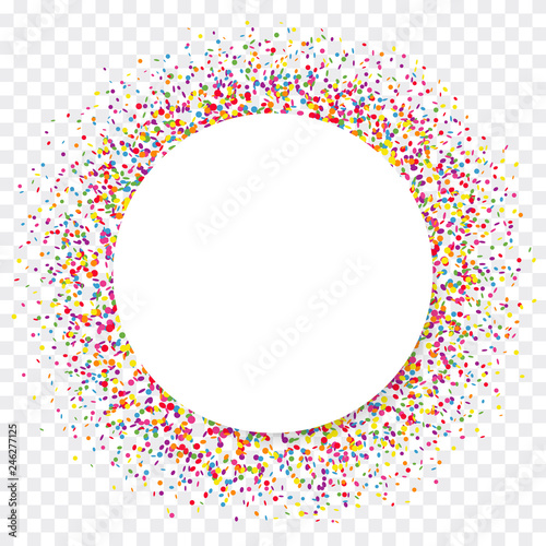 Konfetti bunt Button Kreis weiß Hintergrund transparent