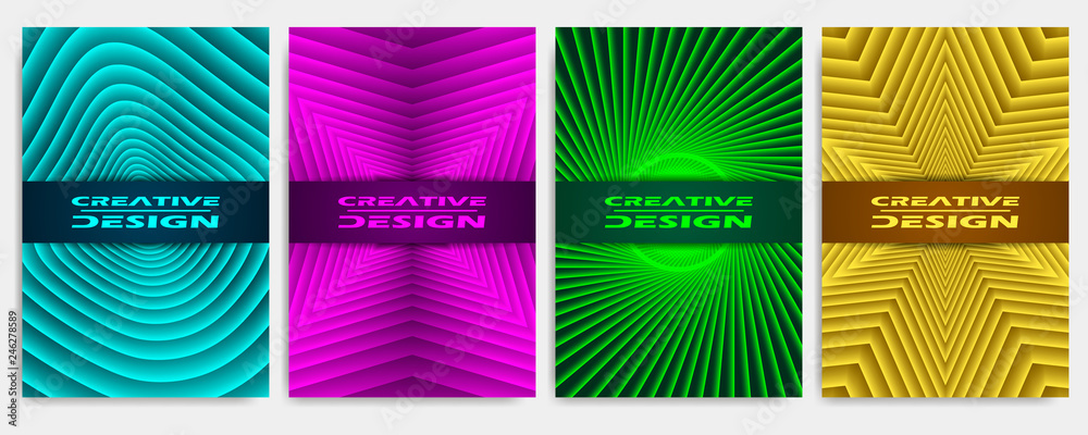 Covers modern abstract design templates set. Geometric compositions for flyer, banner, brochure and poster.