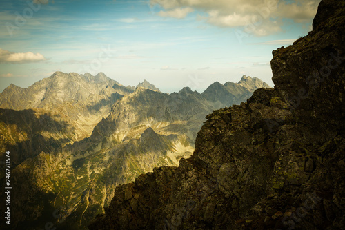 Fototapeta Naklejka Na Ścianę i Meble -  High Tatra Mountains, aerial view from Rysy peak
