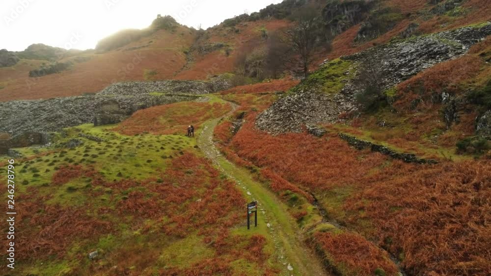 Lake District National Park England aerial drone view Lake District National Park England aerial drone view