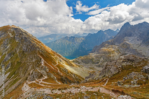 Fototapeta Naklejka Na Ścianę i Meble -  Szpiglasowa Pass, view from Szpiglasowy Peak, Tatry mountains, Poland