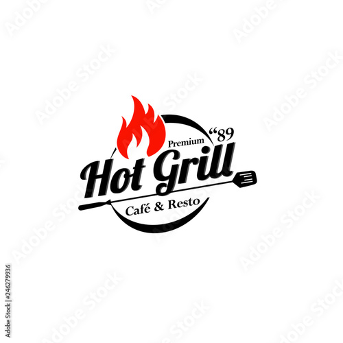 Hot Grill logo vintage 