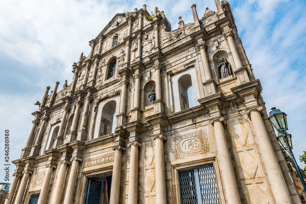 Facade of the Ruins of St. Paul's in Macau, China.