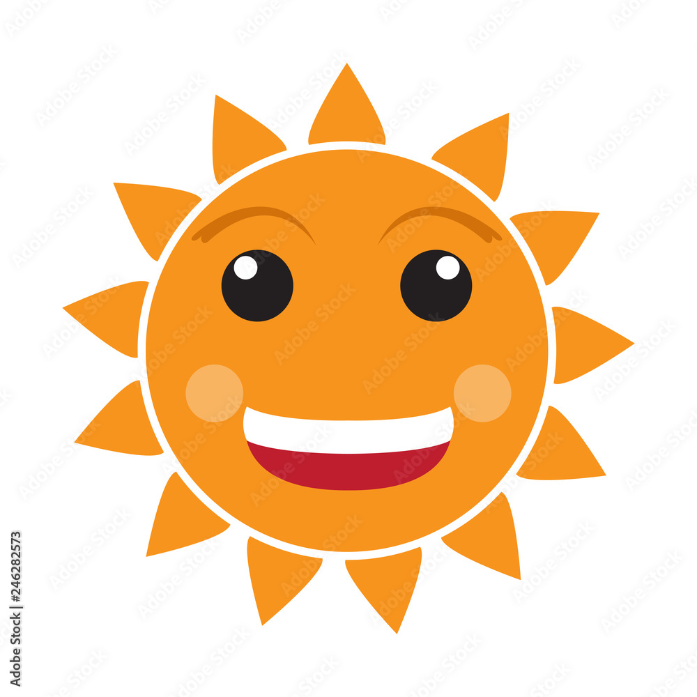 Isolated happy sun image. Vector illustration design