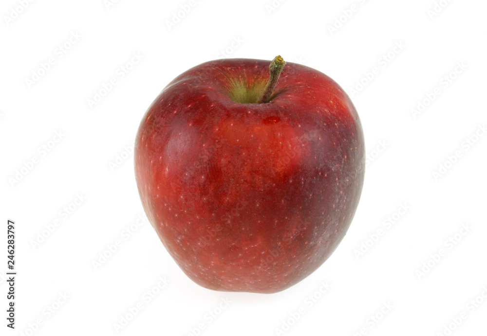 close up on red apple isolated on white background close up on red apple isolated on white background