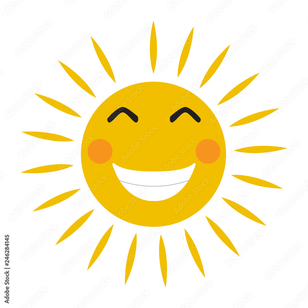 Isolated happy sun image. Vector illustration design