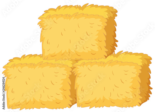 Bales of straw on white background