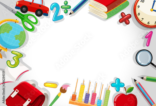 A school stationery border