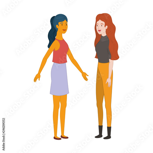 young women standing avatar character