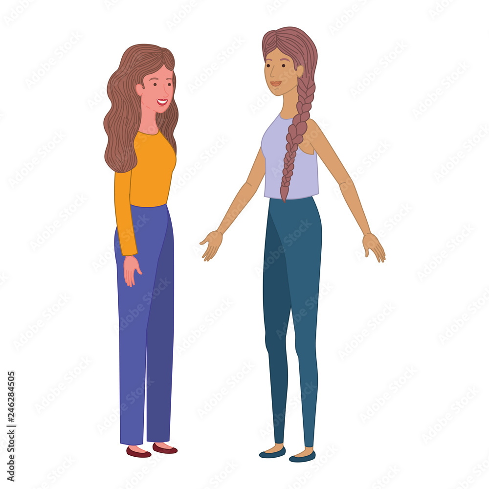 Fototapeta premium young women standing avatar character