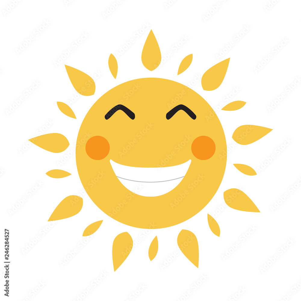 Isolated happy sun image. Vector illustration design