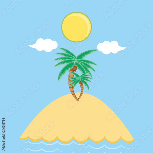 seascape beach with palms
