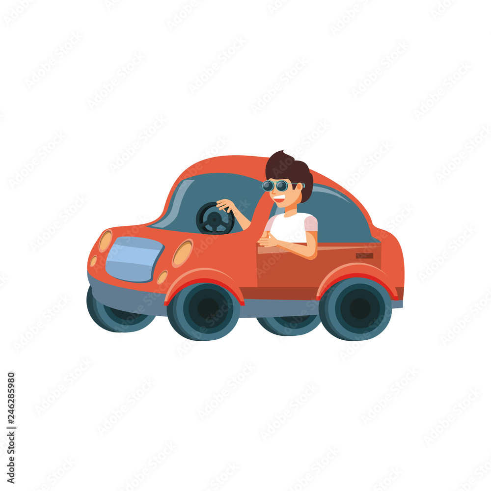 young man driving car young man driving car