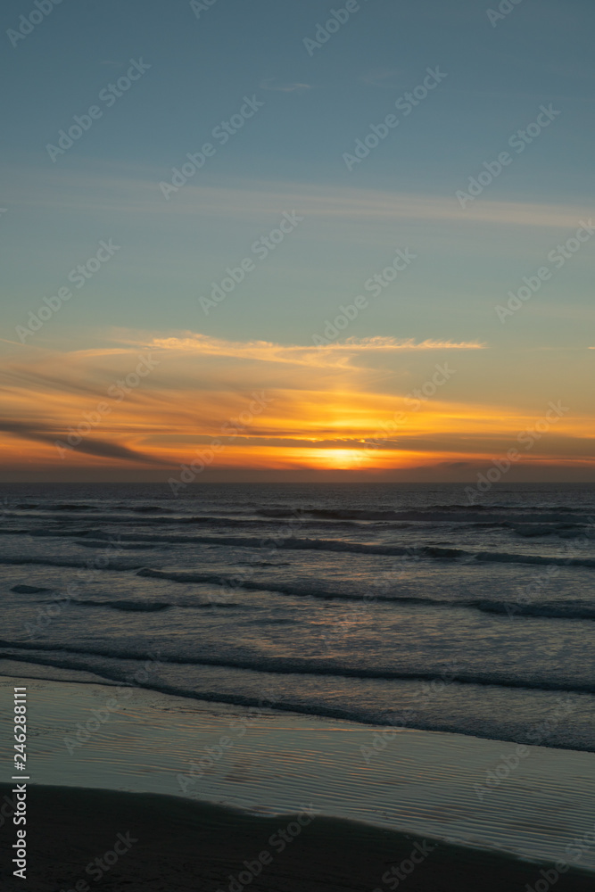 Sunset from the beach on the Oregon coast