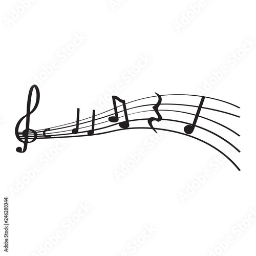 Isolated music pentagram image. Vector illustration design