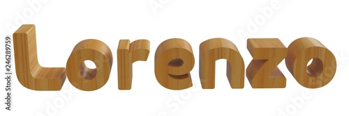 lorenzo in 3d name with wooden texture