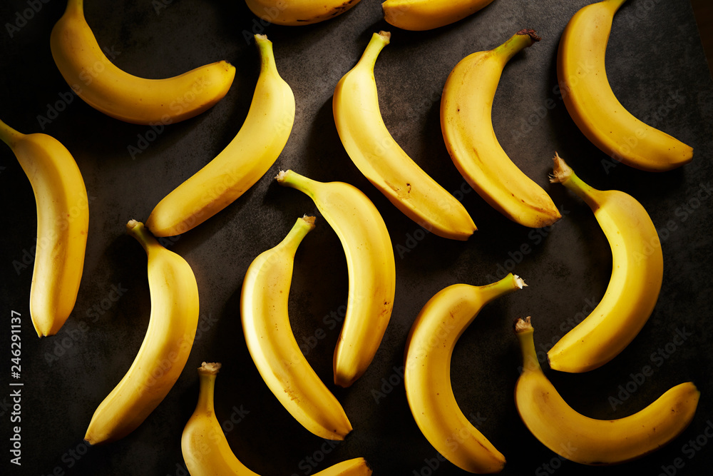 banana on black background banana on black background
