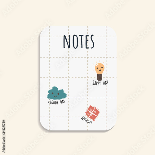Colorful note pads illustration