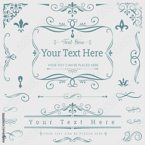 Vintage ornamental design elements