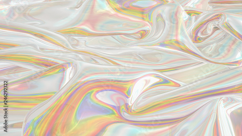 Transparent Rainbow Plastic. Abstract digital fabric. Holographic Rainbow foil.