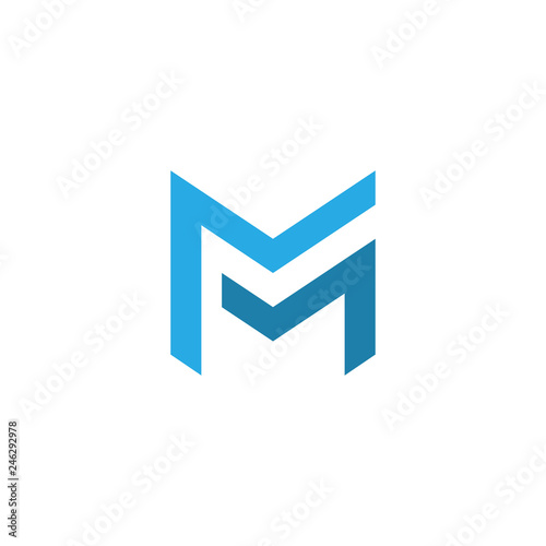 letter mm logo template. double letter m creative symbol vector design. photo