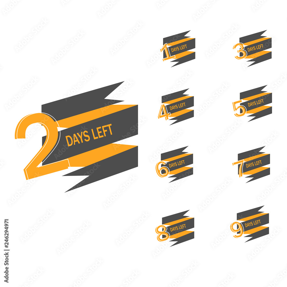 Days Left template Badge for Sale or promotion Retail vector Days Left template Badge for Sale or promotion Retail vector