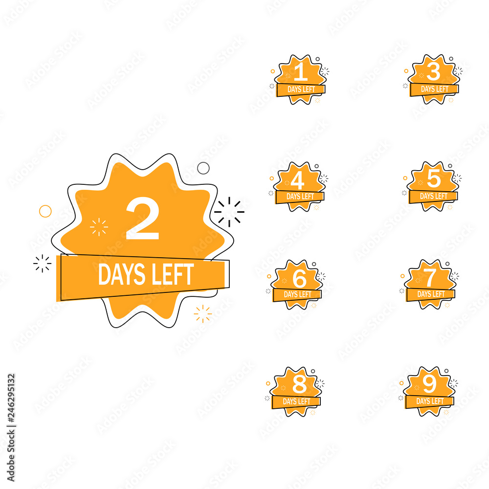 Days Left template Badge for Sale or promotion Retail vector Days Left template Badge for Sale or promotion Retail vector