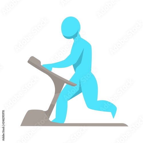 Running track male figure on training apparatus