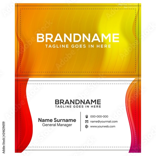 Modern creative and clean business card template, polygon background, flyer design, name card template. Corporate identity with abstract illustration. Vector company style for brandbook